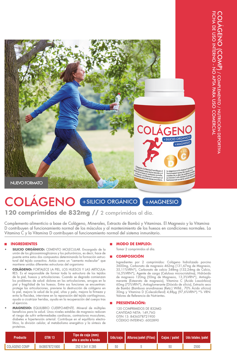 SUP Colágeno Hidrolizado 120 Comprimidos – Salud Articular y Cuidado de la Piel